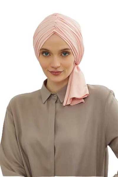 Aishas Design Büzgülü Penye Bone,B-1 Pudra