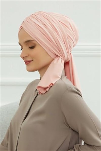 Aishas Design Büzgülü Penye Bone,B-1 Pudra