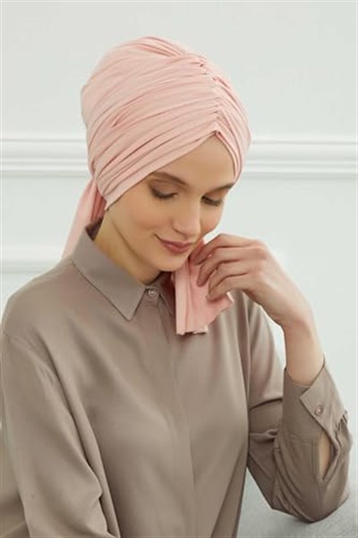 Aishas Design Büzgülü Penye Bone,B-1 Pudra