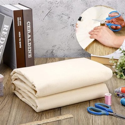 AK TRADING CO. Muslin Kumaş/Kumaş Ağartılmamış - D Kumaş - Doğal 9,5 Metre Orta Ağırlık -%100 Pamuk (160 cm Genişliğinde), Doğal Ağartılmamış