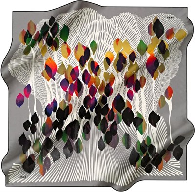 Aker Desenli Eşarp, 90x90, 5003146318, Gri, kadın