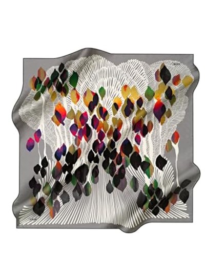 Aker Desenli Eşarp, 90x90, 5003146318, Gri, kadın