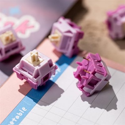 Akko V3 Creamy Purple Pro klavye anahtarı, mekanik oyun klavyesi, 5-Pin 30gf dokunmatik anahtarlar (45 adet)