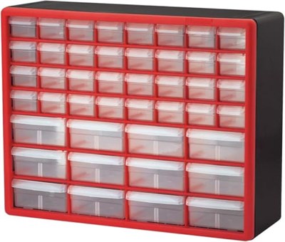 Akro-Mils 10144 D 20 16 inç – 6 – 1/2 inç donanım ve Craft dolap, siyah, 10144REDBLK