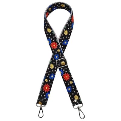 Aksesuar 120x3 cm Polyester Kolon Sapı Çiçekli Gümüş Metalli