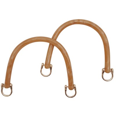 Aksesuar 16 cm Akrilik Sütlü Kahve Renk Tutma Sapı Light Gold Metalli
