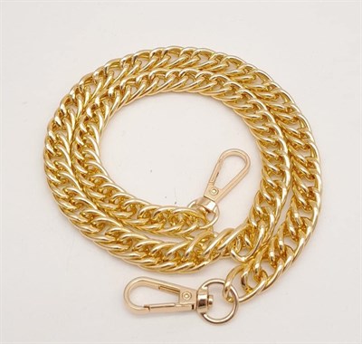 Aksesuar 60 cm Light Gold Renk Kancalı Çift Halkalı Zinciri