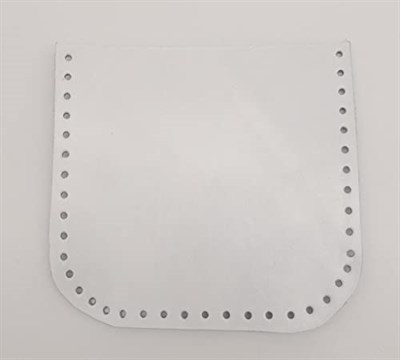 Aksesuar Beyaz Gerçek Deri 12x12 cm Oval Kenar Cep