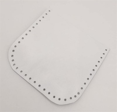 Aksesuar Beyaz Gerçek Deri 12x12 cm Oval Kenar Cep