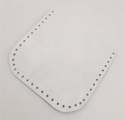 Aksesuar Beyaz Gerçek Deri 12x12 cm Oval Kenar Cep