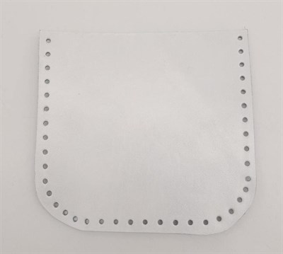 Aksesuar Beyaz Gerçek Deri 12x12 cm Oval Kenar Cep