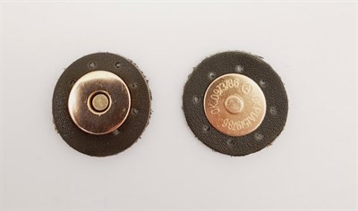 Aksesuar Haki Yeşili Suni Derili Mıknatıslı Çıtçıt Light Gold Metalli