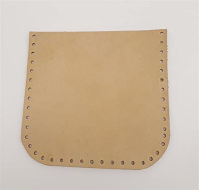 Aksesuar Ham Doğal Renk Gerçek Deri 12x12 cm Oval Kenar Cep