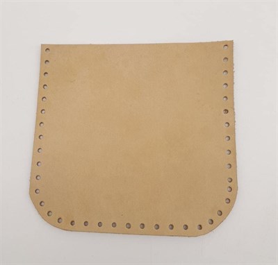 Aksesuar Ham Doğal Renk Gerçek Deri 12x12 cm Oval Kenar Cep