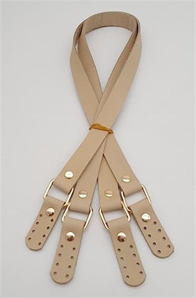 Aksesuar Ham Doğal Renk Karedört Model Gerçek Deri Sapı Light Gold Metal