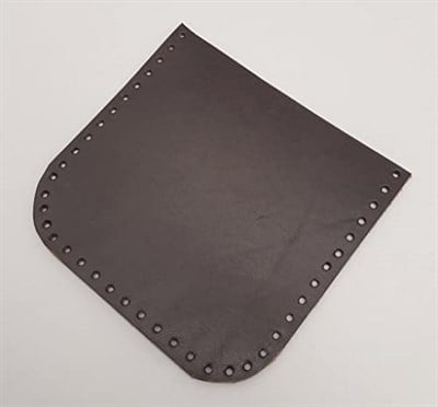 Aksesuar Kahverengi Gerçek Deri 12x12 cm Oval Kenar Cep
