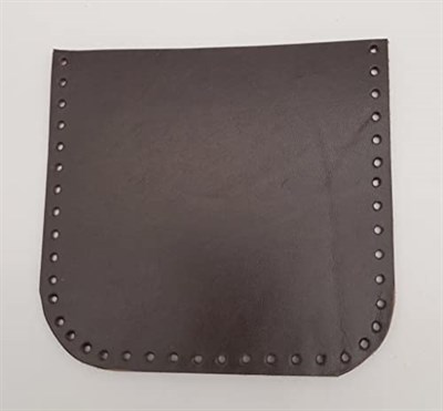 Aksesuar Kahverengi Gerçek Deri 12x12 cm Oval Kenar Cep