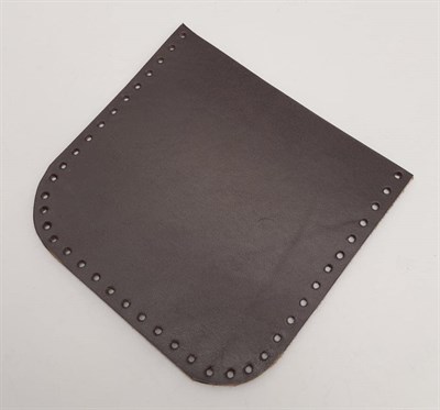 Aksesuar Kahverengi Gerçek Deri 12x12 cm Oval Kenar Cep