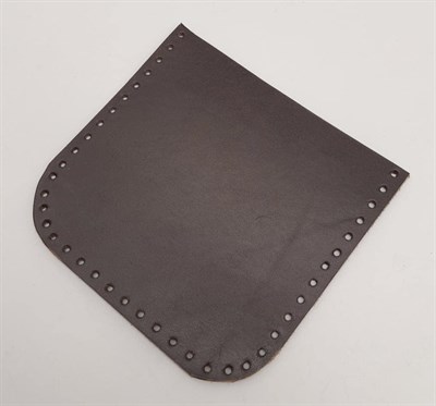 Aksesuar Kahverengi Gerçek Deri 12x12 cm Oval Kenar Cep