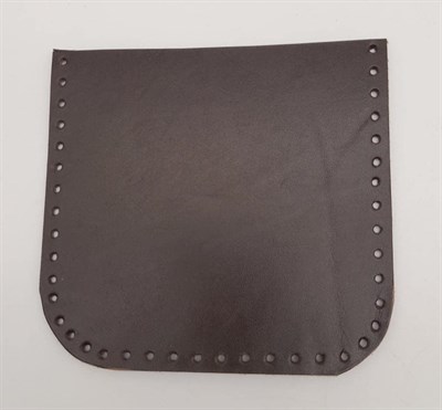 Aksesuar Kahverengi Gerçek Deri 12x12 cm Oval Kenar Cep