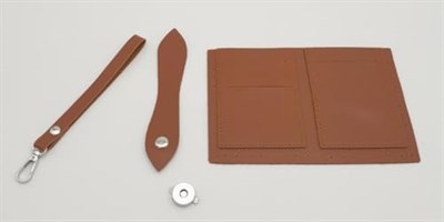 Aksesuar Kartlıklı Cüzdan İçi Deri Seti Taba Renk Gümüş Metalli