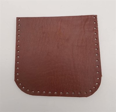 Aksesuar Kızıl Kahve Gerçek Deri 12x12 cm Oval Kenar Cep