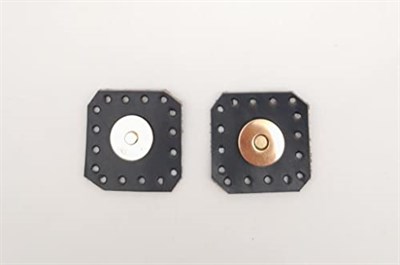Aksesuar Lacivert Gerçek Derili Kare Mıknatıslı Çıtçıt Light Gold Metalli