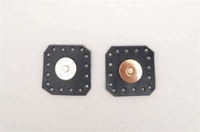 Aksesuar Lacivert Gerçek Derili Kare Mıknatıslı Çıtçıt Light Gold Metalli