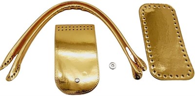 Aksesuar Pelikan Saplı Parlak Rugan Deri Seti Gold Renk