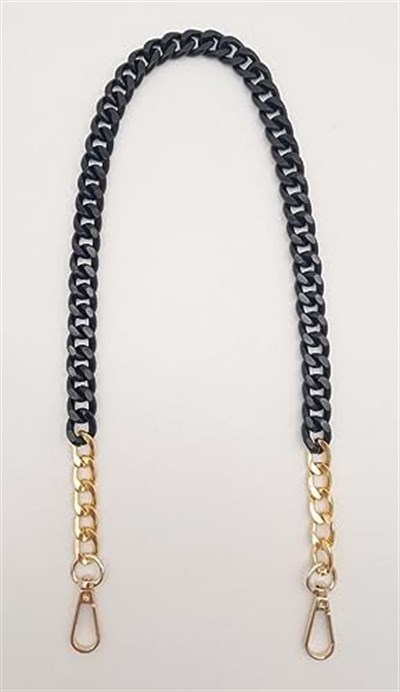Aksesuar Renkli Metal 60 cm Kancalı Zincir Siyah