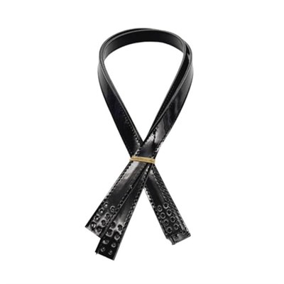 Aksesuar Rugan Deri 80x2 cm Dikişli Çift Sapı Siyah Renk