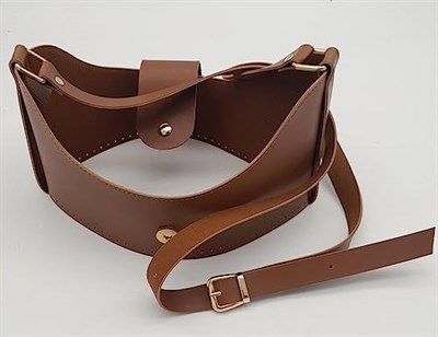 Aksesuar Taba Suni Deri 120x2 cm Saplı Deri Seti Light Gold Metalli