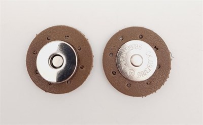 Aksesuar Vizon Suni Derili Mıknatıslı Çıtçıt Gümüş Metalli