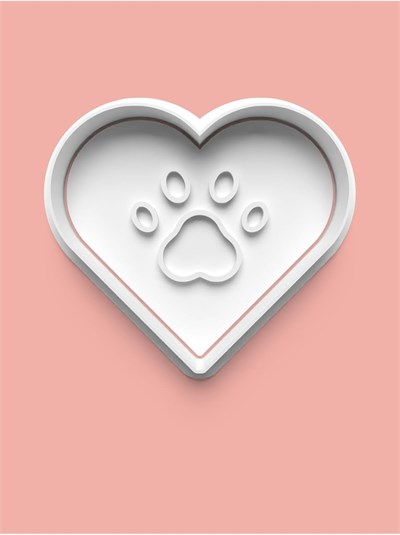 AKTASTORE Kalp Temalı Köpek Patisi Kurabiye Kalıbı Ve Şeker Hamuru Kalıbı