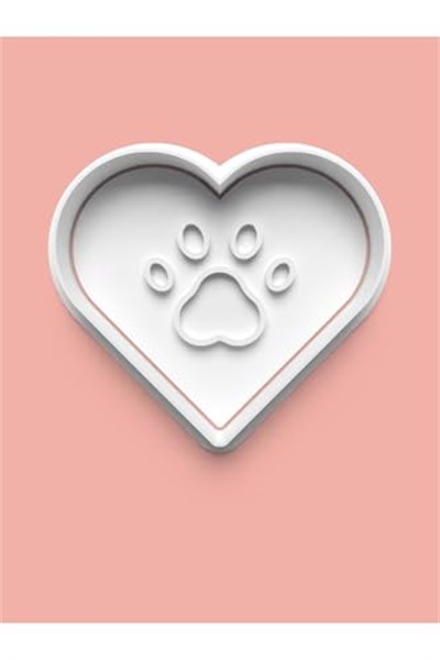 AKTASTORE Kalp Temalı Köpek Patisi Kurabiye Kalıbı Ve Şeker Hamuru Kalıbı