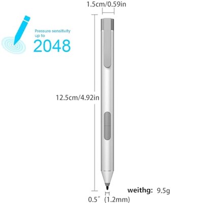 Aktif Kalem 1FH00AA - Dijital Kalem - 2 Düğme - Doğal Gümüş - ProBook x360 11 G1, Elite x2 1012 G2, Pro x2 612 G2 için
