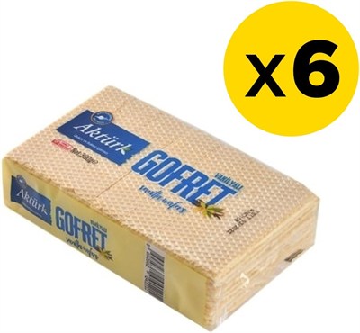 Aktürk Vanilyalı Gofret, 300 gr, 6 Paket