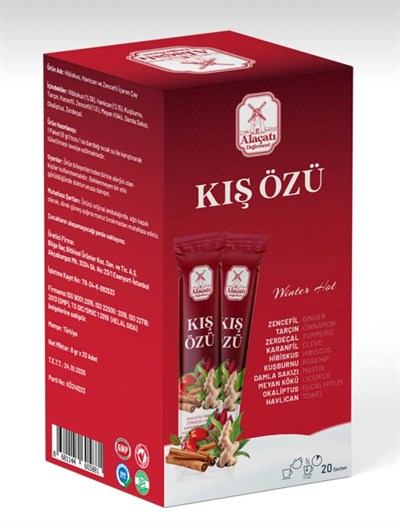 Alaçatı Değirmeni Hibiskus, Havlıcan ve Zencefil İçeren Çay Kış Özü