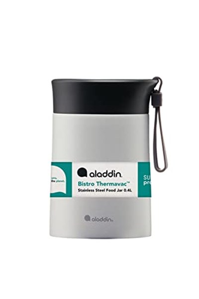 Aladdin Bistro Thermavac Paslanmaz Çelik Yemek Termosu, Gri (Stone Grey), 0.4 L
