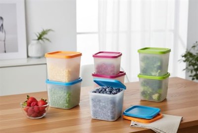 Alaska 8li Derin Dondurucu Saklama Kabı Seti - 380 ml Kar Tanesi Desenli Erzak Kabı - Kırılmaz Esnek Yapı, BPA Free (4 Renk x 2 Adet)
