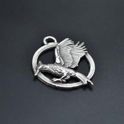 Alaycı Kuş Deri ip Kolye - Gümüş Kaplama - Kadın Erkek Kolye - No:929