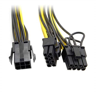 Alfais 4302 Pci e 8 Pin (6+2) 2X Pci-e Ekran Kartı Power Çoklayıcı Kablosu