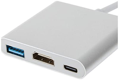 Alfais 4962 USB 3.1 Type C to HDMI USB 3.0 Dönüştürücü Adaptör Kablosu (Laptop için)