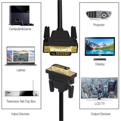 Alfais Al-4577 Dvi to Dvi Monitör Ekran Kablosu Ara Bağlantı Dvi-D 24+1 1.8M