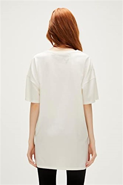 Aliana Oversize T-Shirt Marshmallow Beyaz Basic Kadın Tişört