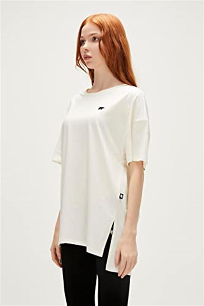 Aliana Oversize T-Shirt Marshmallow Beyaz Basic Kadın Tişört