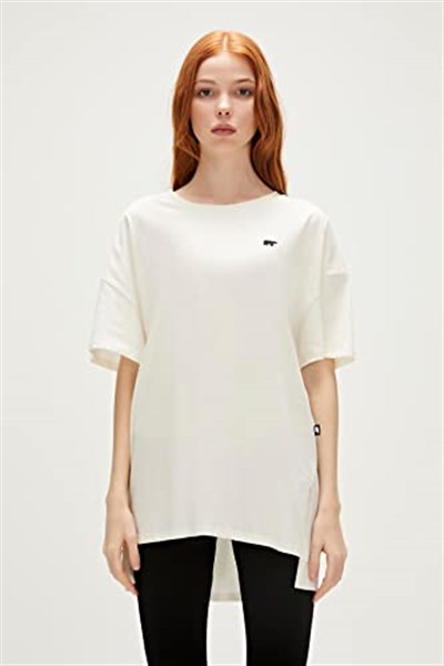 Aliana Oversize T-Shirt Marshmallow Beyaz Basic Kadın Tişört