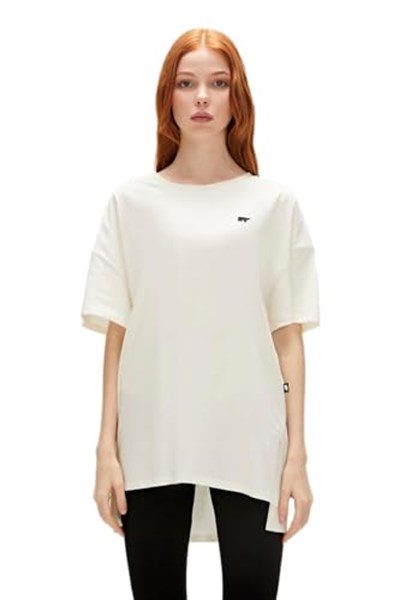 Aliana Oversize T-Shirt Marshmallow Beyaz Basic Kadın Tişört