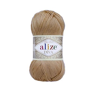 Alize Diva Merserize İnce İp Yazlık Bikini Bustiyer Bluz Örgü İpi 5 Adet (Kurabiye 369)