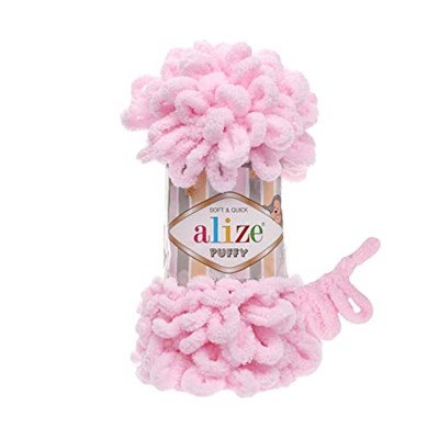 Alize Puffy El Örgü İpi, Parmak Örgü İpi 5 Adet (Pembe 31)